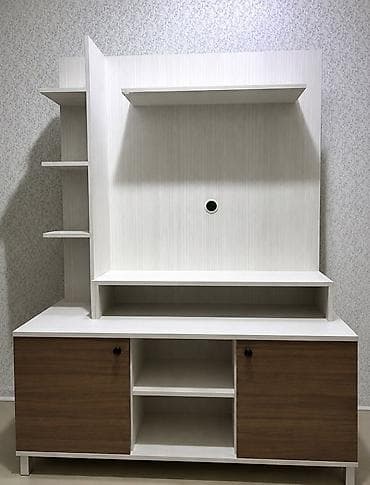 Mebel dəsti – TV stendi və konsol güzgü ilə - TV stendi: Açıq ağ-ağac