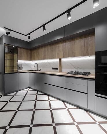 embavud metbex mebelleri: Sifarişlə mətbəx dəsti, Özü çəkən petlələr, MDF, Kredit yoxdur, Pulsuz çatdırılma — 4