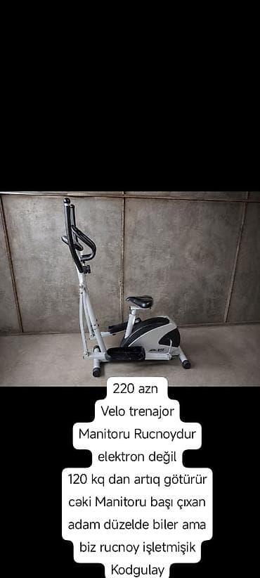 Спорт и отдых: Velo trenajor – mexaniki (elektron deyil) monitorlu model. 120 kq-dan — 1