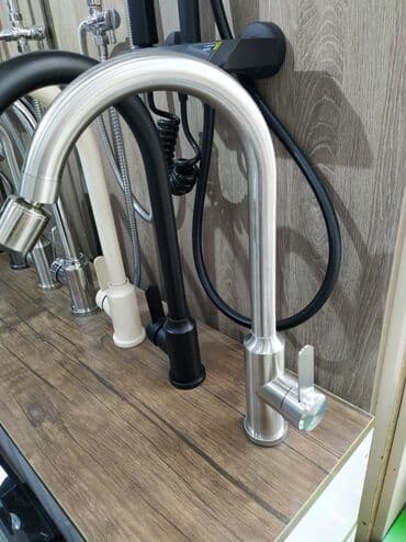 kran basligi: Mətbəx üçün metal qarışıq kranlar (birqollu) - Material: paslanmayan — 1