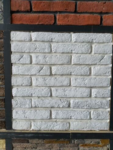 qara suvaq yoxsa agdag: Ağ dekorativ kərpic panellər - Material: dekorativ kərpic fakturalı — 1