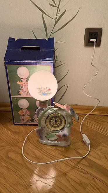 Elektrik masa lampası və saat – dekorativ keramik korpuslu - Keramik