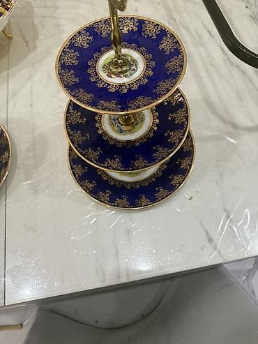 cerez: Tort və şiriniyyat qabı, rəng - Göy, Farfor — 3