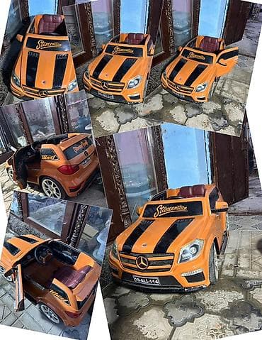 Uşaq üçün elektrik maşınları: Uşaq elektrik avtomobili – Mercedes üslubunda, narıncı rəngdə — 2
