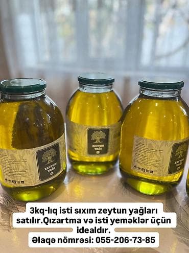 duru yağ: Məhsul: İsti sıxım zeytun yağı - Həcm: 3 kq-lıq şüşə qablar - — 1