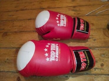 kişi üçün idman əlcəkləri: TOP TEN Fight boks əlcəkləri - Rəng: qırmızı/ağ - Brend və model: TOP — 3