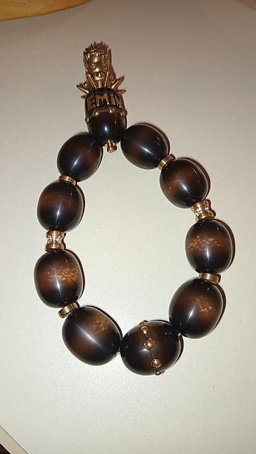 qizil tesbeh: Daşı Rus ebanit, başı qızılı bronz, tacı rezbavoy fırlanan təsbeh əl — 1