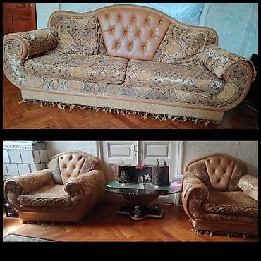 divan kreslo satilir: İşlənmiş, Divan, 2 kreslo — 1