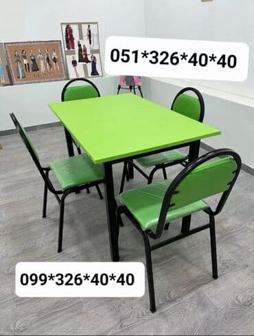 stol və stul dəstləri: Yeni, Dördbucaq masa, 6 stul, Açılmayan, Stullar ilə, Metal, Azərbaycan — 20