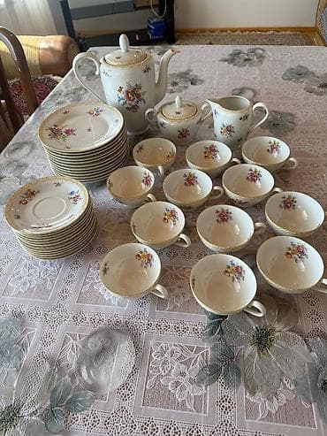 Çay dəsti, rəng - Ağ, Farfor, Almaniya — 2