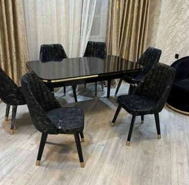 диван стол: Для гостиной, Новый, Раскладной, Прямоугольный стол, 6 стульев — 4