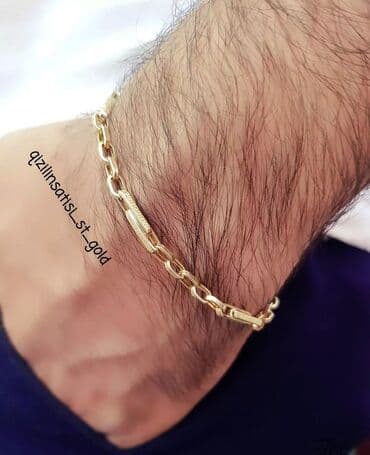 золотые комплекты с бриллиантами в баку: Браслет, Versace, Желтое золото, 585 проба — 3