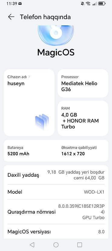 android tv box satilir: Honor 64 GB, rəng - Qara — 3