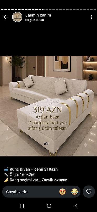 paddon divan: Künc divan, Yeni, Açılan, Bazalı — 1