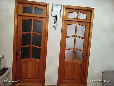Məhsul: Şüşəli taxta otaq qapıları (2 ədəd) Xüsusiyyətlər: -