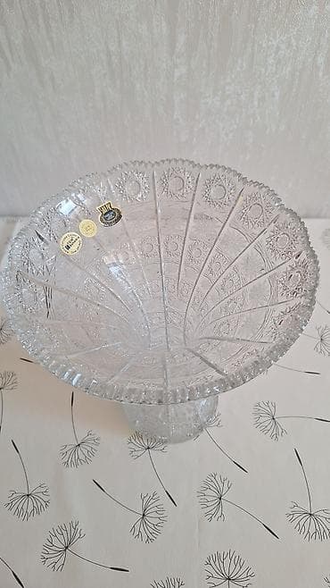 karaca serviz: Kənafidə oyma naxışlı kristal dəst - Material: qalın, şəffaf kəsim — 8