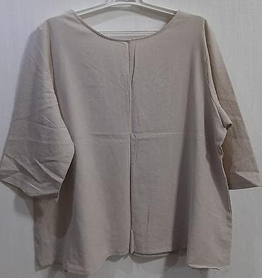 parca kesen: Bej rəngli oversize qadın bluz - Ölçü: 2XL (etiketdə göstərilib) - — 3