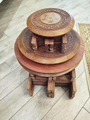 yumru stol: Складной, Дерево, Круглый стол — 3