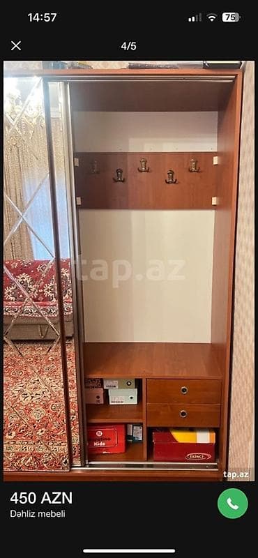 dekor guzgu: Dəhliz mebeli – sürgülü güzgülü şkaf komplekti - 3 bölməli, sürgülü — 5
