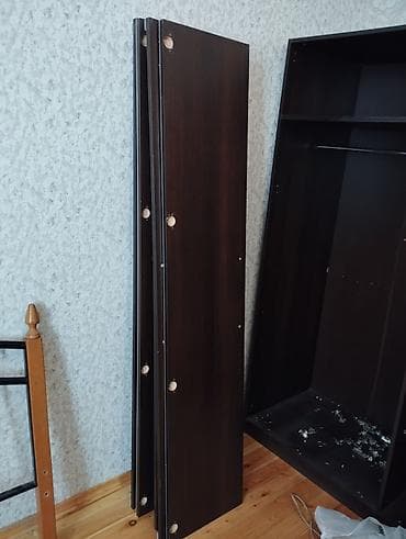 balta: Beş qapılı şkaf-garderob - Material: laminat/LDSP, tünd qəhvəyi rəng — 2