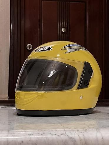 moped elektro: SAFE tam üzlü motosiklet dəbilqəsi - Rəng: parlaq sarı, üst hissədə — 4