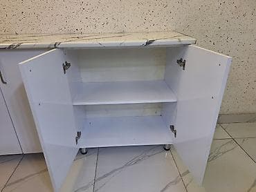mermer panel: Mətbəx/idarə üçün saxlama dolabı - Üst tabla: mermer naxışlı, parlaq — 4