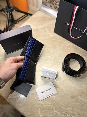 Zərgərlik əşyaları: Tommy Hilfiger kişi aksesuar dəsti Dəst tərkibi: - Kəmər: Qara rəng — 8