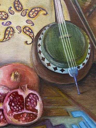 prezident sekilleri: Rəsm əsəri – “Azərbaycan” mövzulu natura-mort - Texnika: yağlı boya - — 5