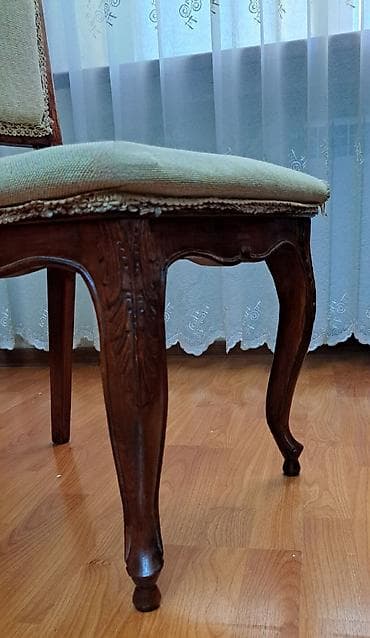 bar stolu: Qonaq otağı üçün, İşlənmiş, Açılan, Dördbucaq masa, 6 stul — 3
