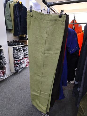 qaqa şalvarları: Yaşıl rəngli kişilər üçün klassik şalvar - Material: toxumalı, sıx — 1