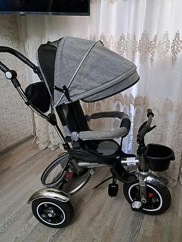 3 tekerli velosiped: Uşaq üçtəkərli velosipedi – valideyn idarəetməsi və günqoruyucu tentlə — 8