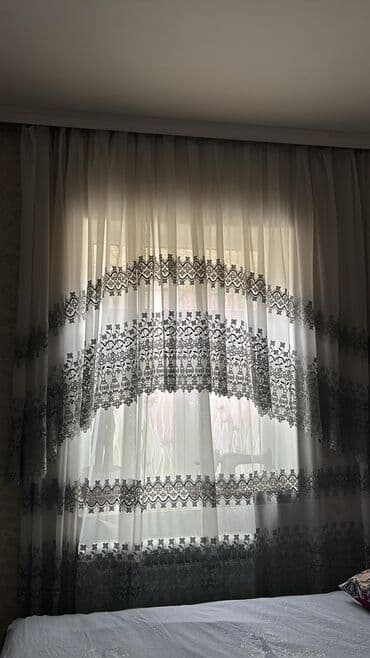 все виды жалюзи в бишкеке: Б/у, Тюль, цвет - Серый, Самовывоз — 1