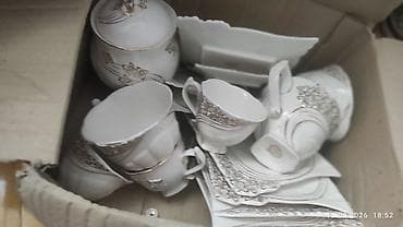 samovar cay: Çay dəsti, rəng - Ağ, Farfor — 5
