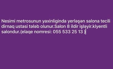 kuryerist az: Saç ustası tələb olunur, Faiz, 1 ildən az təcrübə — 1
