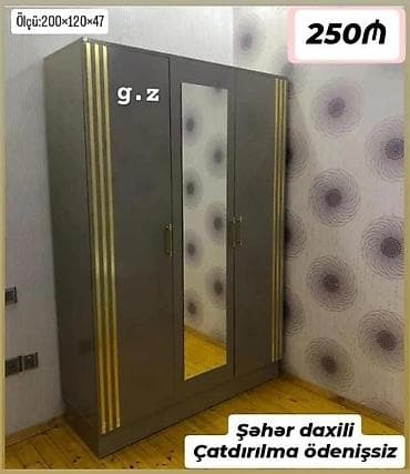 mebel skaflar: *Dolab 3 qapılı 250Azn* ✅Rəng seçimi sərbəst *İstehsal Rusiya Laminat — 1