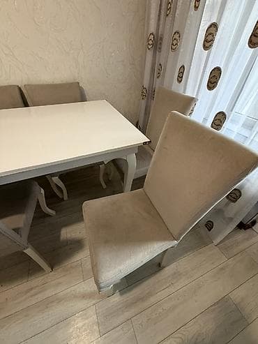 reyka taxta: Mətbəx üçün, Açılmayan, Dördbucaq masa, 6 stul — 2