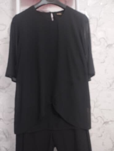 женский костюм новый: Qadın dəsti – SARA Couture, ölçü 44 - Rəng: qara - İki hissəli: şifon — 2