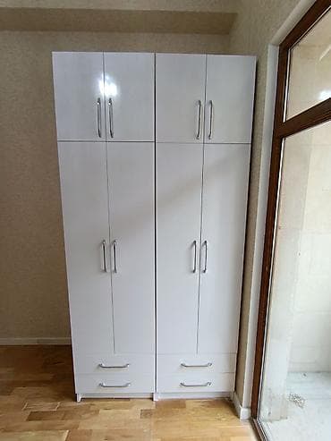 iwlenmiw plastik qapi: 4 qapılı, Siyirməli, Ağ, Digər material, Açılan, Düz dolab — 1