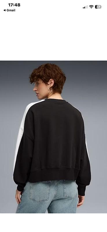 Svitşotlar: Puma qadın svitşört - Rəng: qara, ağ zolaqlı qol detallarına malik - — 2