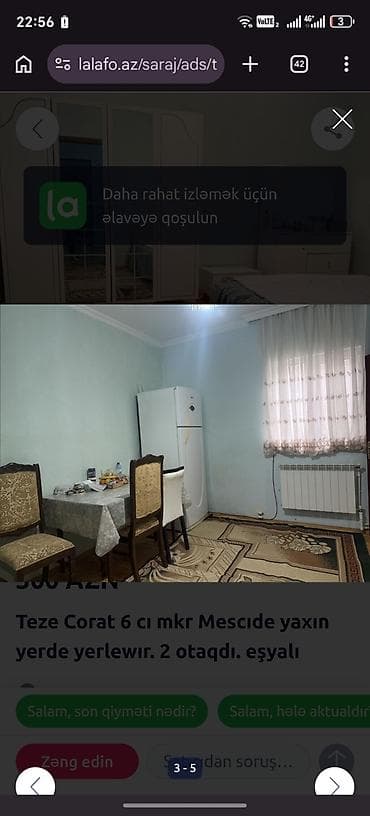 Kirayə mənzillər: Bəy Otağ yoldaşı axdarılır — 2