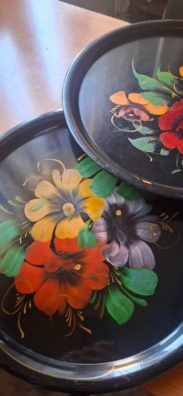 газонокосилка ручная: Поднос железный. Ручная роспись Жостовская фабрика декоративной — 5