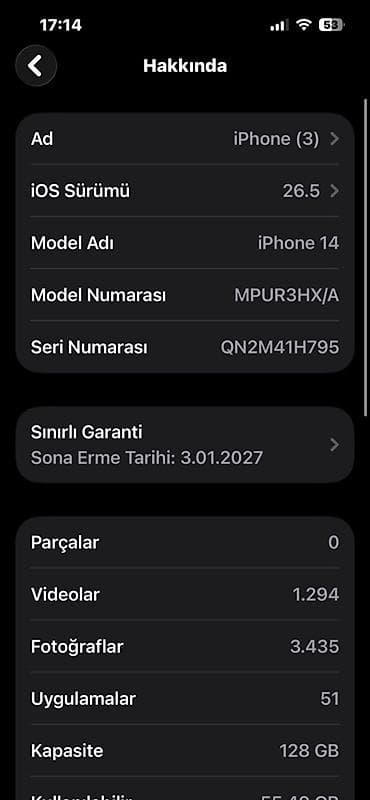 iphone 7 plus barter: IPhone 14, 128 GB, Ağ, Face ID — 6