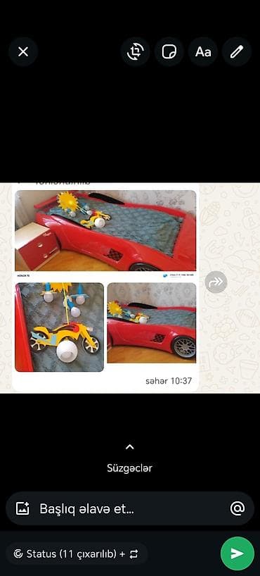 lalafo mebel ikinci el gence: Uşaq üçün maşın formalı çarpayı və uşaq otağı üçün işıqlandırma dəsti — 1
