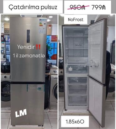 2 qapılı Hisense Soyuducu Satılır, rəng - Gümüşü