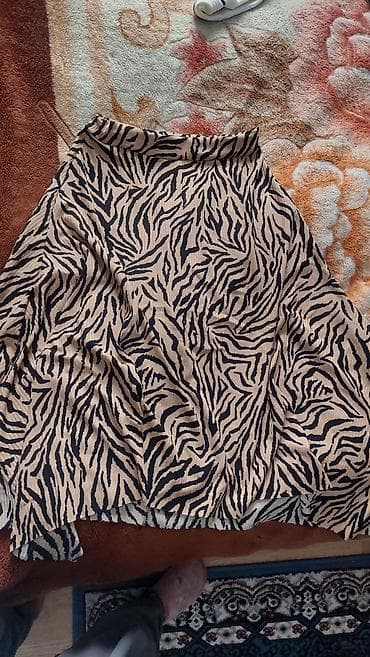 Qadın ətəyi – zebra naxışlı - Model: A-kəsim, axıcı siluet -