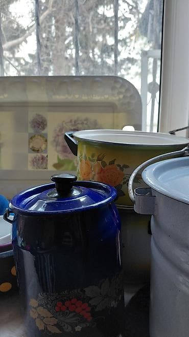 metbex perdeleri 2021: Emallı qab-qacaq dəsti - Material: klassik emal örtüklü metal - — 3