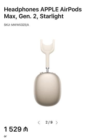 kalonkalar mahnı: APPLE AirPods Max, Gen 2, Starlight (SKU: MWW53ZE/A) - Rəng — 3