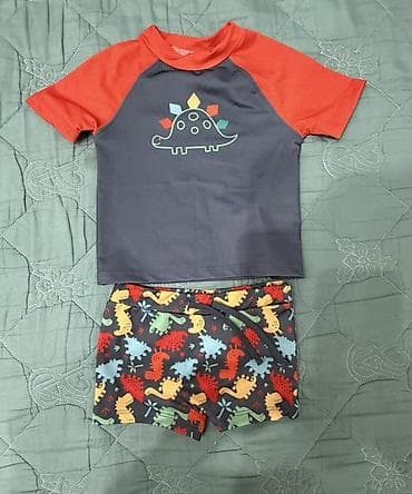 Uşaq üzgüçülük dəsti – 2 hissəli - Üst: qısaqollu rashguard tipli — 1