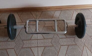 ШТАНГА ПРОФЕССИОНАЛЬНАЯ ТРЕНИРОВОЧНАЯ С ДВУМЯ БЛИНАМИ ПО 10 кг. ОБЩИЙ