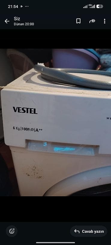 Vestel W6104 paltaryuyan maşın - Yük: 6 kq - Sıxma sürəti: 1000 — 2